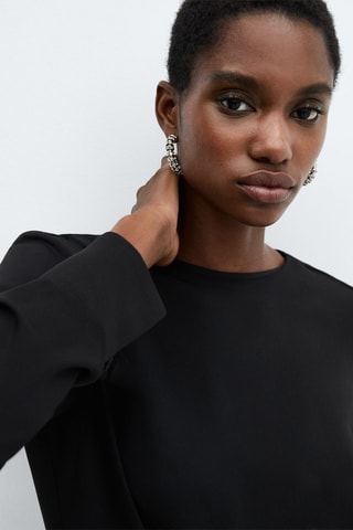 Robe froncée ceinture - Noir