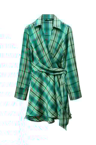 Robe noeud à carreaux - Vert