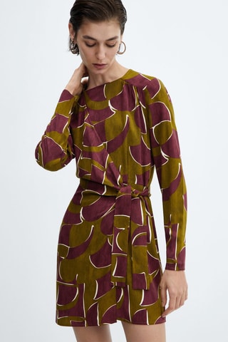 Robe cache-coeur noeud - Bordeaux