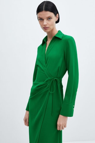Robe chemisier croisée - Vert
