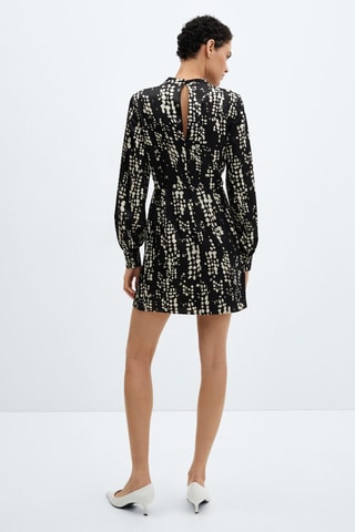 Robe imprimée plissée - Noir