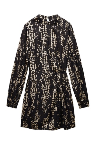 Robe imprimée plissée - Noir