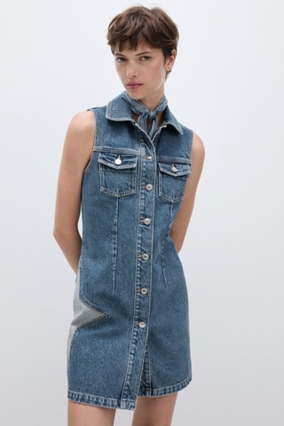 Robe en jean étoile - Bleu