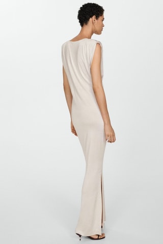 Robe maille épaulettes - Écru