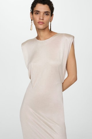 Robe maille épaulettes - Écru