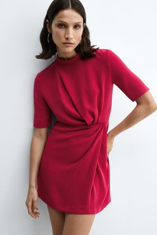 Robe détail drapé - Fuchsia