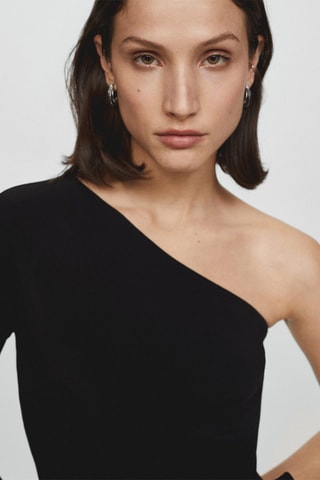 Robe asymétrique maxifleur - Noir