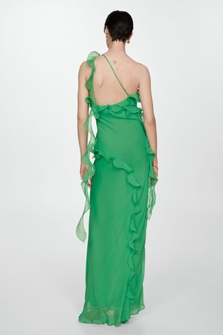 Robe asymétrique volantée - Vert