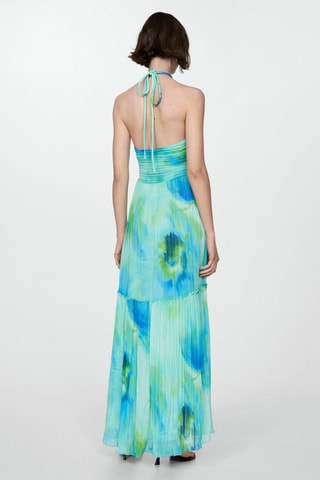 Robe imprimée à emmanchures américaines - Turquoise