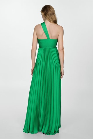 Robe asymétrique plissée  - Vert