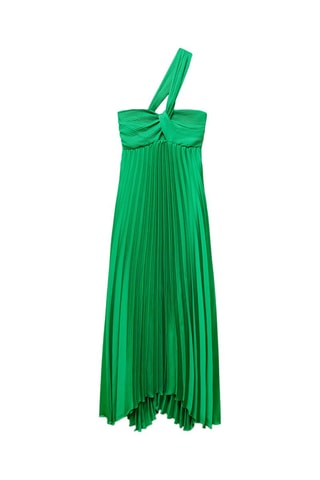 Robe asymétrique plissée  - Vert