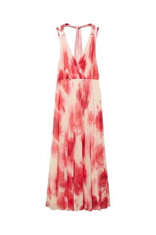 Robe plissée imprimée - Corail