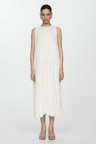 Robe évasée plissée - Blanc