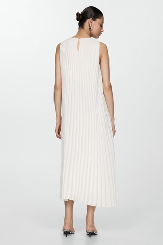 Robe évasée plissée - Blanc