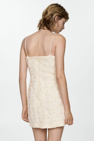 Robe fleurs texturée - Écru