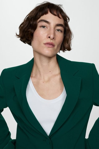 Veste costume droite - Vert foncé