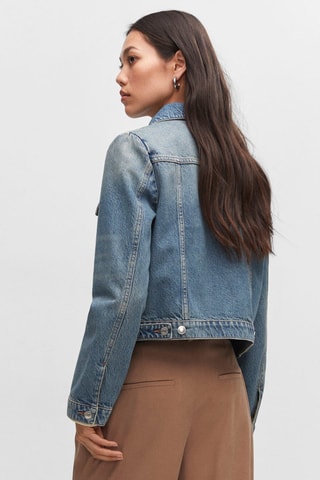 Blouson jean poches Bleu