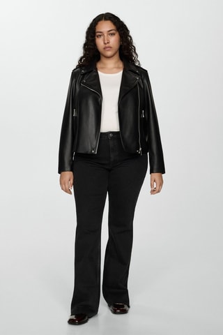 Blouson biker simili-cuir - Noir