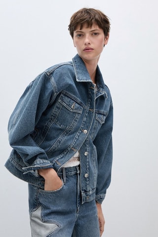 Blouson en jean étoile - Bleu
