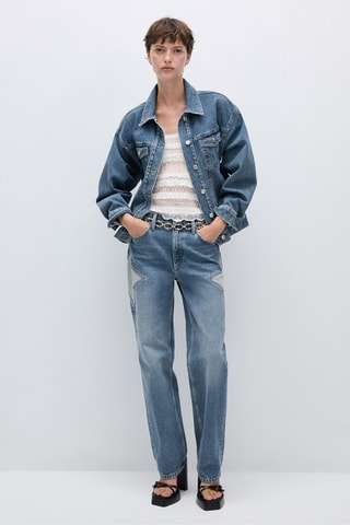 Blouson en jean étoile - Bleu