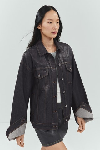Blouson en jean oversize foil - Gris