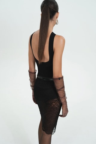 Body maille emmanchures américaines - Noir