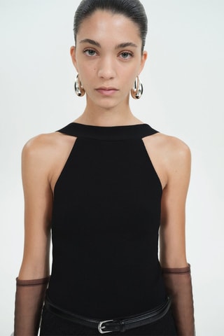 Body maille emmanchures américaines - Noir