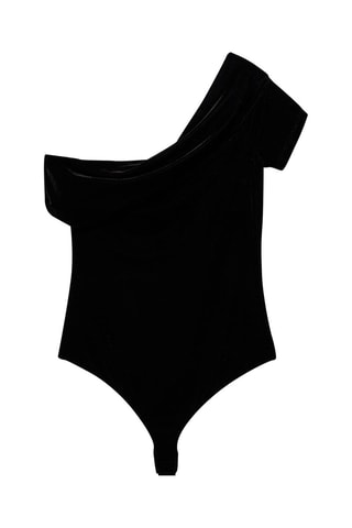 Body asymétrique velours - Noir