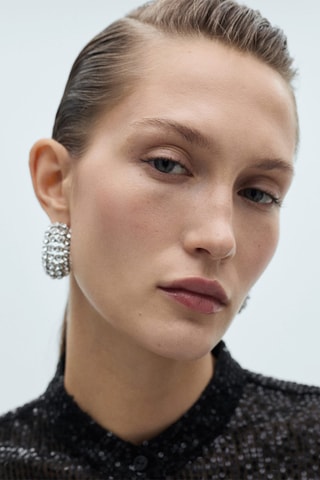 Chemise à sequins semi-transparente - Noir