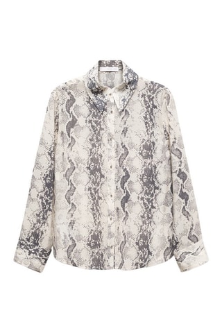 Chemise Lyocell en imprimé serpent Blanc