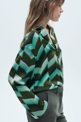 Chemise imprimée fluide - Vert