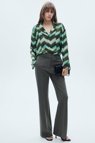 Chemise imprimée fluide - Vert