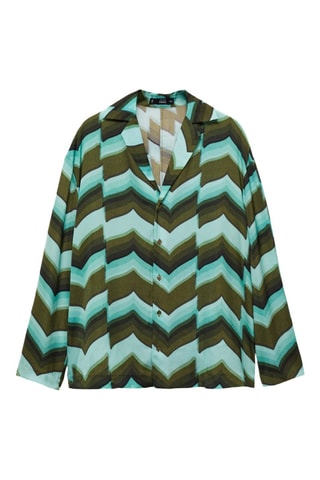 Chemise imprimée fluide - Vert