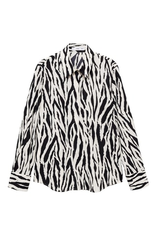 Chemise imprimée fluide - Blanc et noir