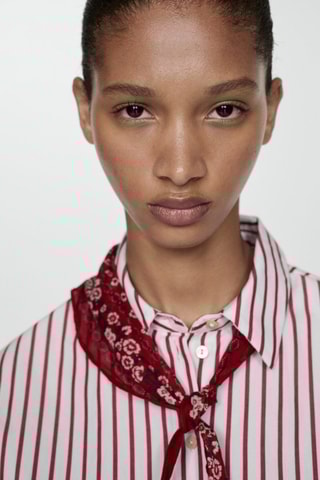 Chemise crop rayures - Rouge et blanc