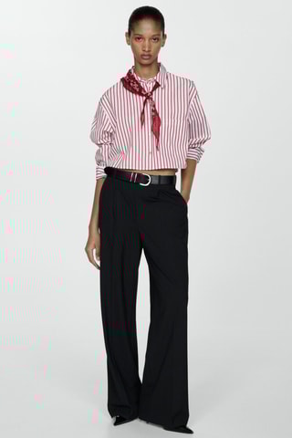 Chemise crop rayures - Rouge et blanc