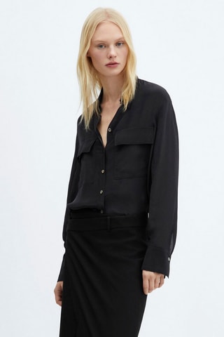 Chemise fluide à poches - Noir