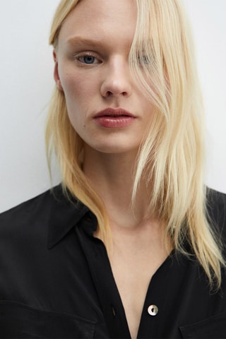 Chemise fluide à poches - Noir