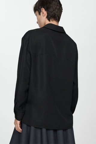 Chemise modal poches - Noir