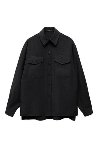 Chemise modal poches - Noir