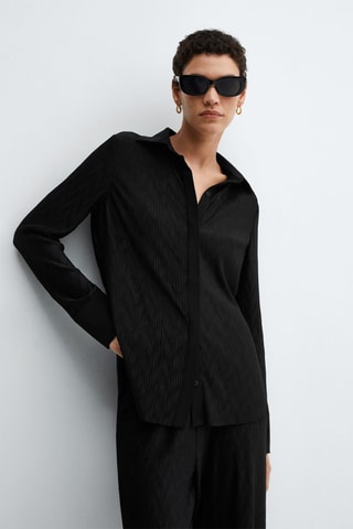 Chemise texturée boutons - Noir