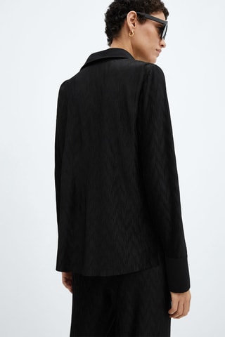 Chemise texturée boutons - Noir