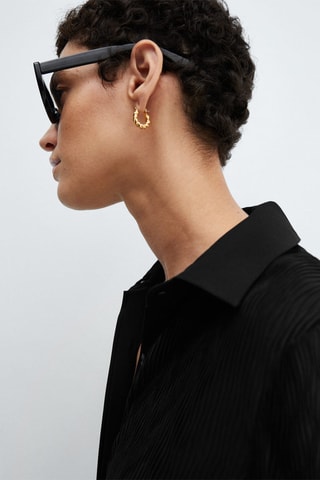 Chemise texturée boutons - Noir