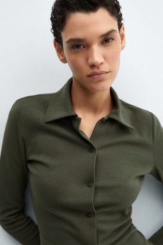 Chemise maille coton - Kaki