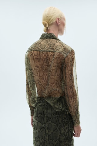 Chemise organza serpent - Écru