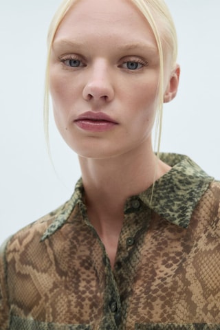 Chemise organza serpent - Écru