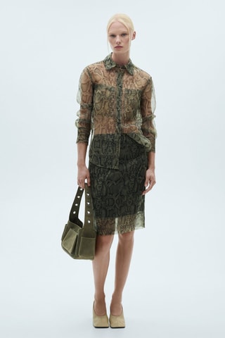 Chemise organza serpent - Écru