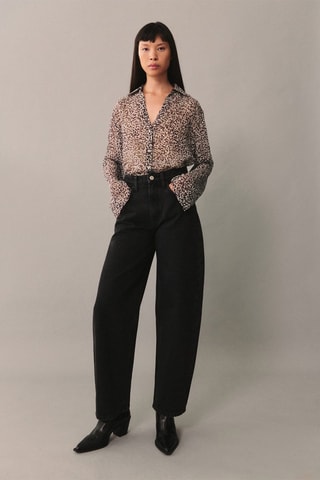 Chemise fluide léopard - Marron