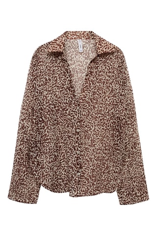 Chemise fluide léopard - Marron