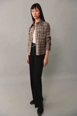 Surchemise carreaux poches - Beige